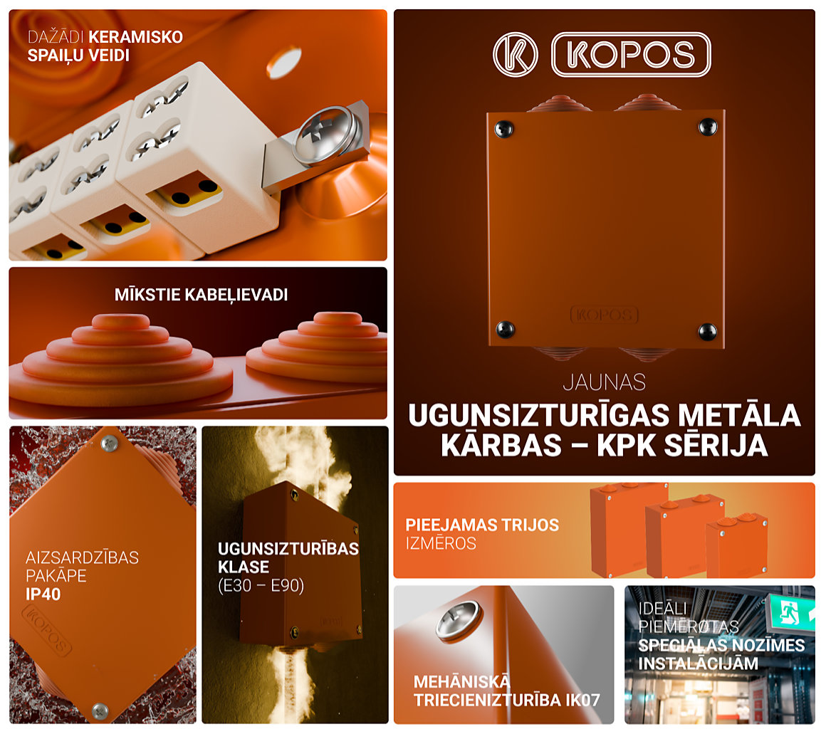 Jaunas ugunsizturīgas metāla sadales kārbas – KPK sērija, ar sistēmas funkcionalitātes noturības klasi līdz E90