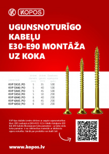 Ugunsnoturīgo kabeļu E30-E90 montāža uz koka